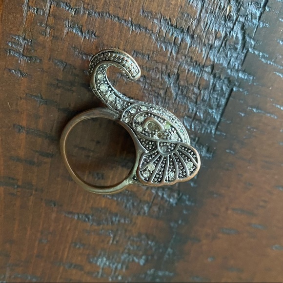 Vintage antique elephant jeweled ring size 8 - Picture 8 of 9